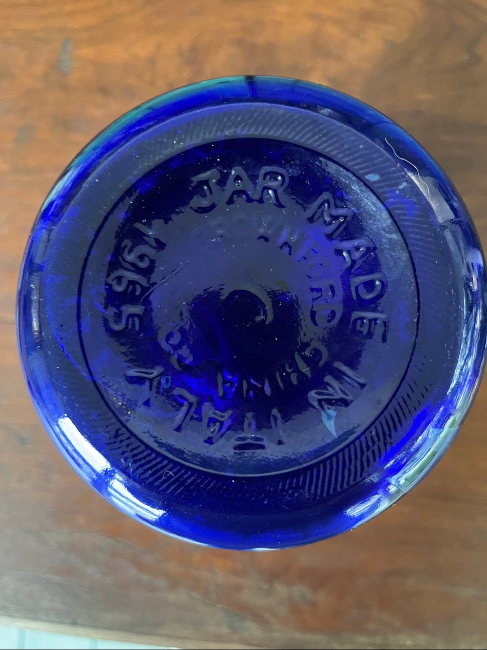 Vintage cobalt blue glass storage jar. Crownford China Co. product - Picture 6 of 8